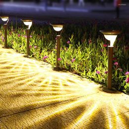 Thrisdar Outdoor Garden Solar Lawn Stake Light Waterproof Landscape Courtyard Pathway Deck Floor Ground Lights