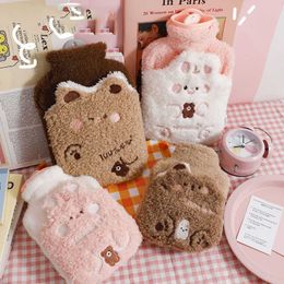 Other Home Garden 500/1000ml Kawaii Bear Hot Water Bottle Plush PVC Cute Large Reusable Hand Foot Belly Warmer Explosion-proof Portable Bags Gift T221018