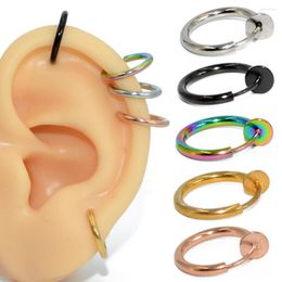 Backs Earrings 2PC Fashion Fake Nose Ring Goth Punk Lip Ear Clip On Septum Piercing Hoop Rings Body Jewellery