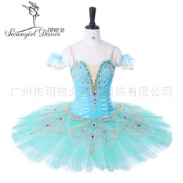 Green Professional Ballet Tutus Adult Pancake Tutu Ballerina Women Custom Made Esmeralda Ballet Costumes BT9234C