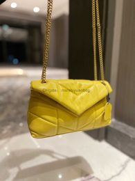 Fashion Bags Loulou Women's Chain Yellow Leather Shoulder Bag Messenger Luxury Purses Ladies Handbags Designers Casual Clutches