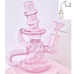 hookah Matrix Percolator Pink Solid Base Glass Bong Pipe Oil Rig Glass Bubbler circulation of water purple naw super easy to clean too 6inch Bent Type