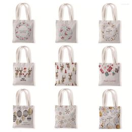 Storage Bags Merry Christmas Ladies Shoulder Bag Gifts Tote Fabric Canvas Foldable Shopping Beach Fashion