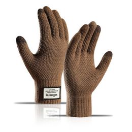 Ski Gloves Winter knitted gloves acrylic Touchscreen Stretch Thermal Warm Knitted Thick Fleece Lined Texting L221017