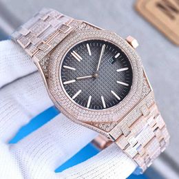 moissaniteWristwatches Handmade Of Diamonds Watch Mens Automatic Mechanical Watch 41mm With Diamond-studded Steel Sapphire Busins Wristwatch Montre de Luxe2023