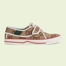 2022 new fashion Designer Tennis Canvas shoes New White leather Men Green and red Web Low Flat Luxury Sneaker top quality