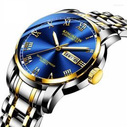 Wristwatches Top Men Watches Stainless Steel Watchband Man Clock Quartz Calendar Date Male Wrist Watch For Authentic Luxury Good