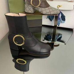 Stivali Stivali squisiti Designer di moda da donna Suola in gomma Pelle