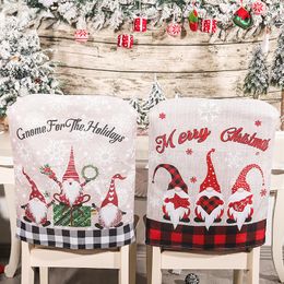 Chair Covers Christmas Line Cover Faceless Santa Claus Gnome Oranments Merry Decor For Home Happy Year 2023