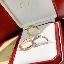 Tigers Head Premium Rings Luxury Designer Jewellery For Womens Mens Sterling Silver Crystal Anniversary Bridal Wedding Jewellery Three Size