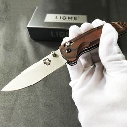 Wholesale Liome 15031 Tactical Folding Knife AXIS Wooden Handle 8c13mov Blade Outdoor Camping Survival Self-defense EDC Pocket Knives