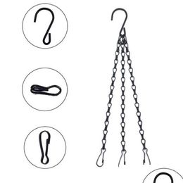 Other Garden Supplies 3 Point Garden Plant Flower Pot Basket Hanging Chain With Hooks Hanger Chains 438 N2 Drop Delivery 2022 Home P Dh0Az