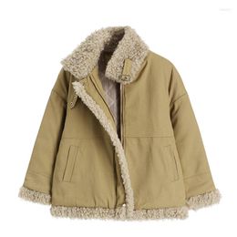 Women's Trench Coats 2022 Women Vintage Cotton Coat Winter Casual Thicken Loose Jackets Warm Long Padded Wool Fur Collar Parkas Jacket