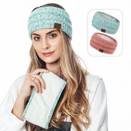 20 INS Inner Velvet MOK Hairband Solid Color Knitted Crochet Twist Headband Winter Ear Warmer Elastic Hair Band Wide Hair Accessories