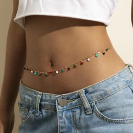 Belts Women's Fresh Candy-colored Dripping Heart Charm Belly Chain Summer Beach Body Jewellery Bikini Waist Belt