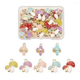 Pendant Necklaces 40Pcs Mushroom Enamel Pendants Mixed Color Alloy Charms For Jewelry Making Necklace Earrings Findings Accessories