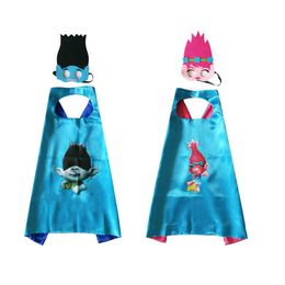 Theme Costume Double Layer Satin Cape Children Cosplay Capes Halloween Party Favors For Kids Clothes 1Pcs Maskadd1Pcs Drop Delivery Dhkic