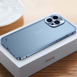 Aluminum Alloy Metal Frame Clear PC Back Cases For iPhone 14 13 12 Pro Max Mini with Magnetic Ring Wireless Charger Support