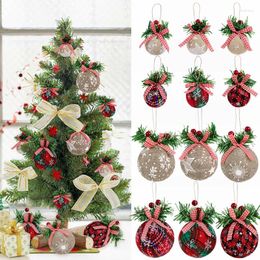 Christmas Decorations 3pcs Balls Ornament Red Plaid Snowflake Printed Xmas Tree Hanging Pendant Hoilday Party Year Home Decoration