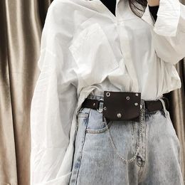 Belts Women Waist Bag Leather Female Belt Chain Bags Fashion Fanny Pack Hip Bum Pouch Cool