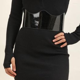 Belts Gothic Solid Color Lift Up Female Waist Corset Wide Faux Leather Belt Women Fashion Slimming Waistband Adjustable 101A
