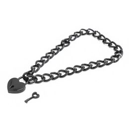 Beauty Items BDSM Novelty Flirting Toys Neck Cover with Thick Iron Chains Heart-shaped Locks Collars Shackles sexy Toy Ring Metal sexyy Machine