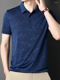 Men's Polos 2022 Spring Summer Men Smart Casual Polo Shirts Male Turn Down Collar Short Sleeve Cotton Top Navy Blue Black Green Print Wear