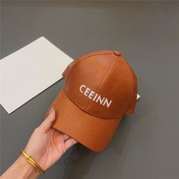 Luxury Designer Baseball Caps For Women Men Fashion Leather Bucket Hats Autumn Brown Black Casquette Letter Embroidery C Fitted Hat