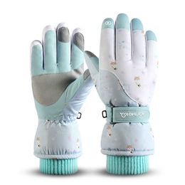 Ski Gloves Winter Ladies Full Finger Plus Velvet Warm Waterproof Non-Slip Riding Touch Screen Outdoor Sports L221017