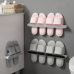 Bathroom Hooks Towels Slipper Rack Household Wall Mounted Racks Tidy Storage For Bathrooms Organizer RRA25