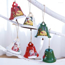 Party Supplies Christmas Wrought Iron Big Bell Decoration Pendant Accessories Rope Printed Doll Old Man Snowman