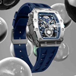 Luxury mens Mechanics Watch Wristwatches For Mens TSAR BOMBA Mechanical Wristwatch Tonneau Design Sapphire Crystal Automatic Sport Wat