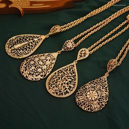 Pendant Necklaces Bridal Necklace Chic Gold Plated Arabian Ladies Jewellery Hollow Tree Style Algeria Moroccan