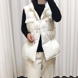 Women's Vests Waistcoat Ultra Light Down Vest Women Windproof Lightweight Warm Female White Duck Coat Sleeveless