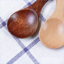 Spoons Wooden Mini Baby Spoons Powdered Milk Coffee Salt Spice Seasoning Scoops Kitchen Accessories Short Handle Round Ladle Drop De Dhafy