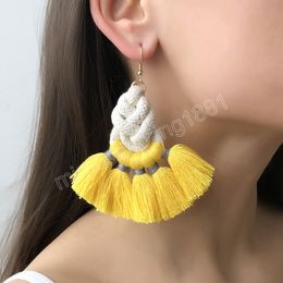 Handmade Multicolor Bohemian Beaded Earrings Long Tassel Earrings For Women Statement Dangle Earring Ethnic Jewellery