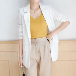 Women's Suits Women's Jacket Summer Fashion One Button Cotton And Linen Suit Shirt Slim Slimming Chic Breathable Light