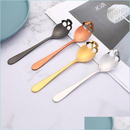 Spoons Skl Scoops Stainless Steel Drilling Ladles Metal Long Handle Muti Color Spoon Tableware Cake Dessert Drop Delivery 2022 Home Dhcsd