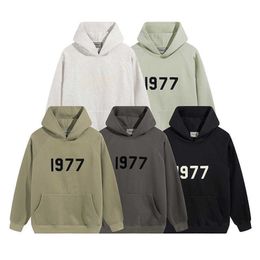 Men's Women's Hooded sweater Hoodies Sweatshirts1977 Fashion Brand Essential Autumn Winter New Style Double Thread Flocking Sweater American Top S5ay