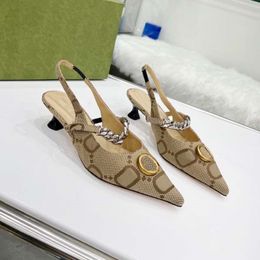 Classici Sandali di marca di lusso Scarpe firmate Fashion Slides tacchi alti Broccato floreale Scarpe da donna con tacco alto in vera pelle Sandalo di top99 0102