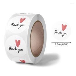 Gift Wrap 500pcs Thank You Stickers Heart Round Seal Label For Small Shop Wedding Package 896A