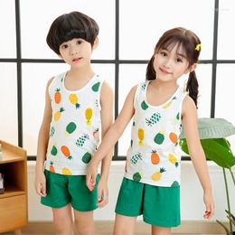 Clothing Sets Summer Baby Boys Girls Cartoon Vest Tops Shorts Pants Set Clothes Kids Cute Cotton 2PCS Children Pyjamas