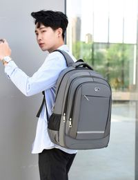 2pcs Backpack Men Oxford Plain Large Capacity Waterproof Business Laptop Travel Laptop Bag