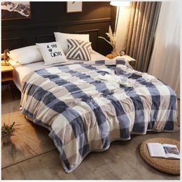 Luxury Flannel Geometric Print Sheet Sofa Throw spread Blanket For Spring Decorative Bed Blankets W0408