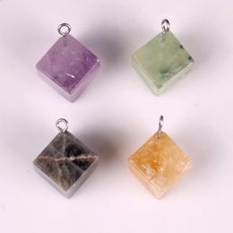 Pendant Necklaces Unique Design Natural Rough Mineral Yellow Geodes Crystal Stone Purple Gem Beads Labradorite Cabochon