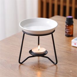 Factory Candle Holders Metal Oil Burner Wax Warmer Ceramic Tealight Candle Holder Fragrance Aromatherapy Tart Diffuser KD1