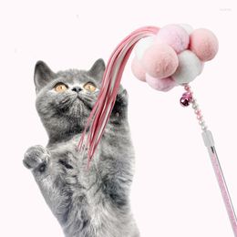 Cat Toys Toy Stick Feather Pompom Tassel Interactive Play Funny Pole Young Fairy Supplies