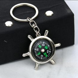 Keychains Hiking Sailing Dream Helmsman Compass Key Ring Rudder Keychain Sailor Seamen Chain Women Man Birthday Gifts Charms Jewellery