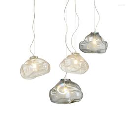 Pendant Lamps Postmodern LED Chandelier Hand Blown Glass Embossing Restaurant / Bedroom Living Room Bar Corridor Aisle Decoration
