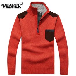 Men's Sweaters 2019 New Autumn Mens Thick Warm Sweaters Pullover Winter Casual Knitwear Pocket Turtleneck Cashmere Wool Sweater Plus Size M-3XL T221019